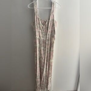 Monteau Pink Floral Midi Dress